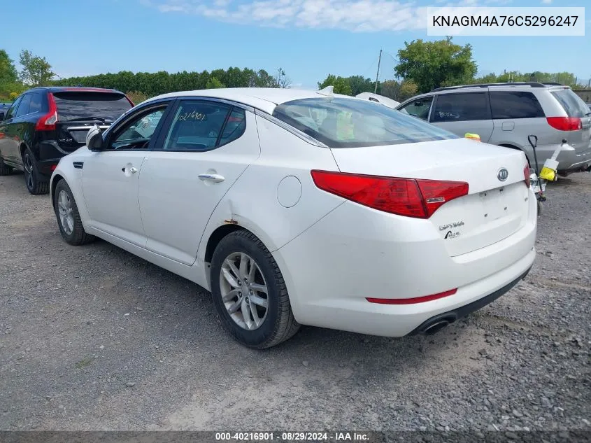 2012 Kia Optima Lx VIN: KNAGM4A76C5296247 Lot: 40216901