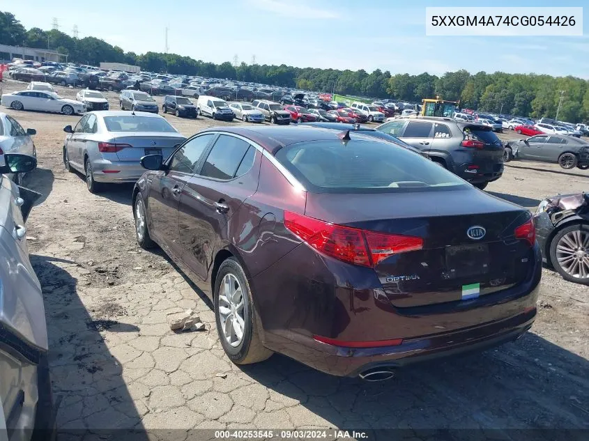 2012 Kia Optima Lx VIN: 5XXGM4A74CG054426 Lot: 40253545