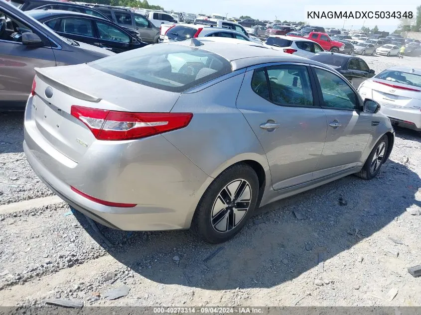 KNAGM4ADXC5034348 2012 Kia Optima Hybrid Ex