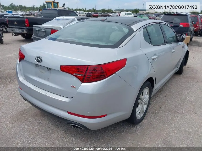 2012 Kia Optima Ex VIN: 5XXGN4A78CG017490 Lot: 40300220