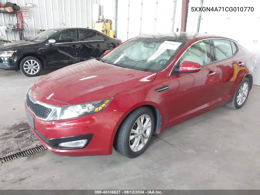 2012 Kia Optima Ex VIN: 5XXGN4A71CG010770 Lot: 40336827