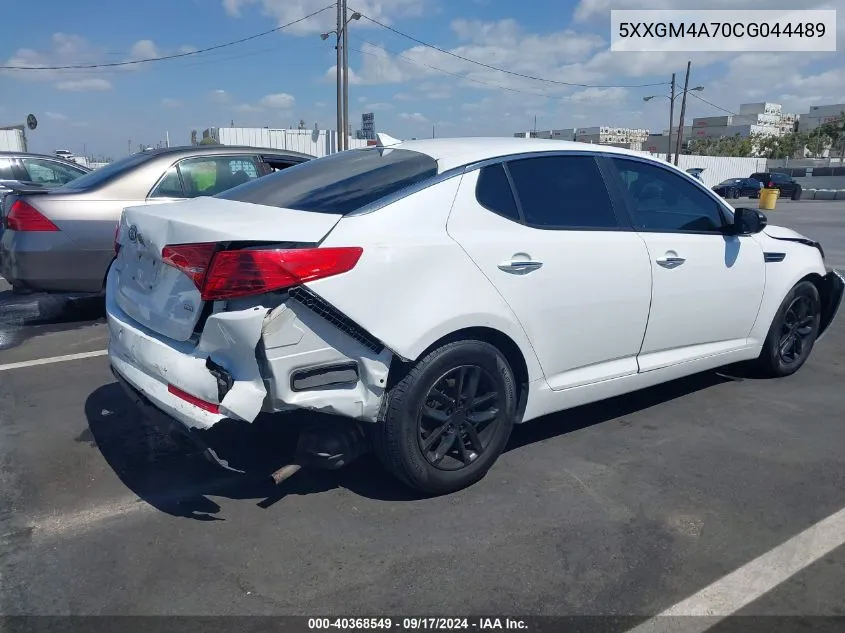 2012 Kia Optima Lx VIN: 5XXGM4A70CG044489 Lot: 40368549