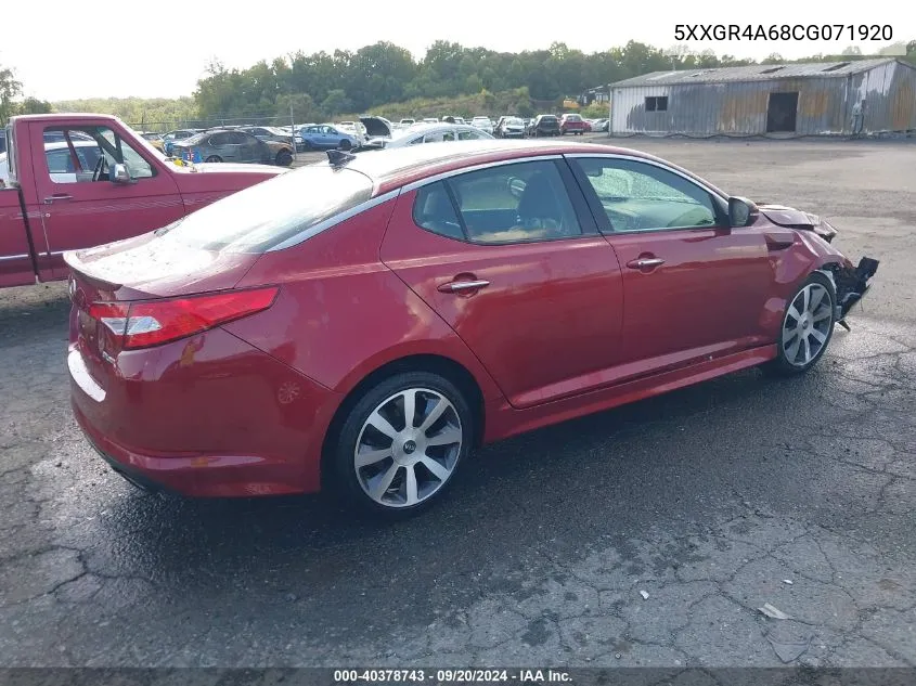 2012 Kia Optima Sx VIN: 5XXGR4A68CG071920 Lot: 40378743