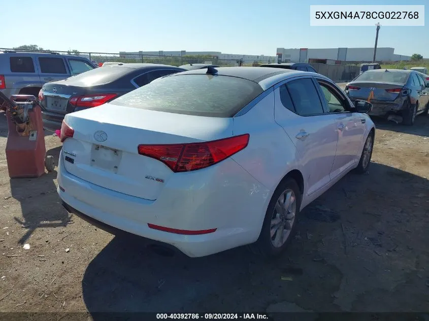 2012 Kia Optima Ex VIN: 5XXGN4A78CG022768 Lot: 40392786