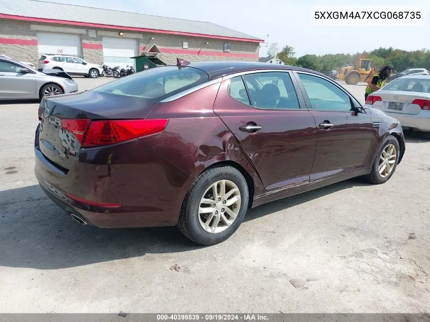 2012 Kia Optima Lx VIN: 5XXGM4A7XCG068735 Lot: 40398539