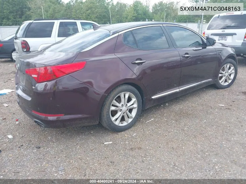 2012 Kia Optima Lx VIN: 5XXGM4A71CG048163 Lot: 40400241