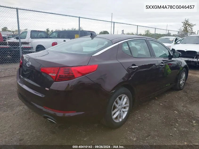 2012 Kia Optima Lx VIN: 5XXGM4A78CG046457 Lot: 40410143