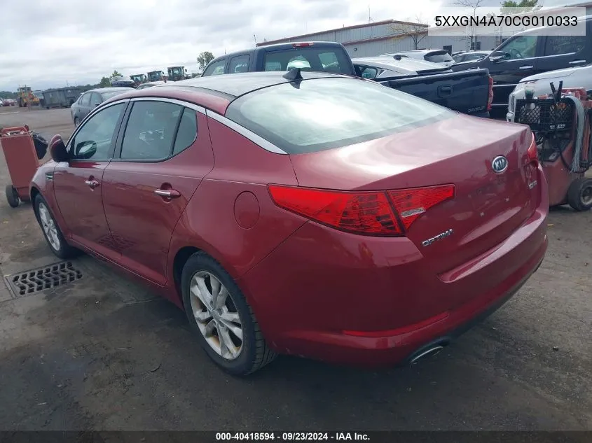 2012 Kia Optima Ex VIN: 5XXGN4A70CG010033 Lot: 40418594