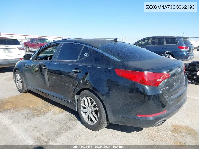 2012 Kia Optima Lx VIN: 5XXGM4A73CG062193 Lot: 40422483