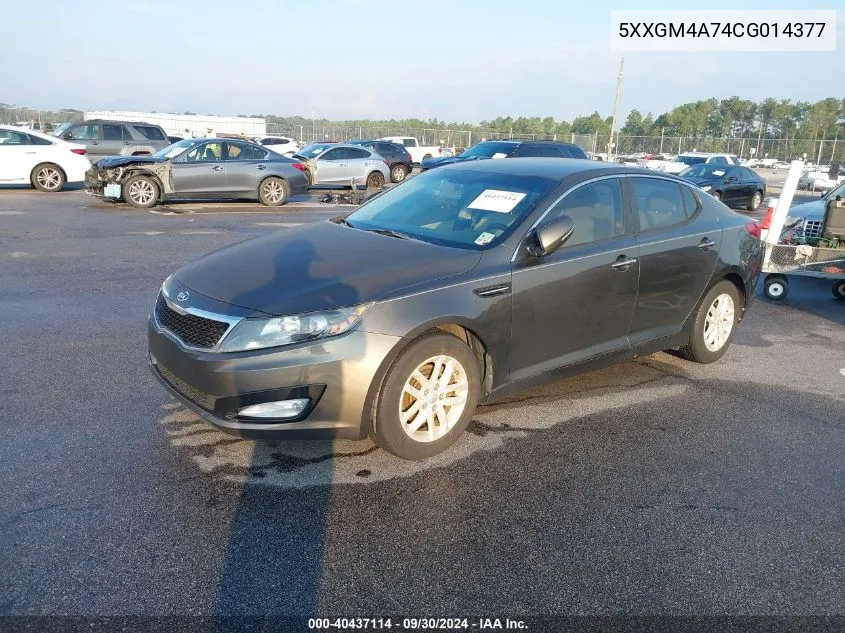 5XXGM4A74CG014377 2012 Kia Optima Lx