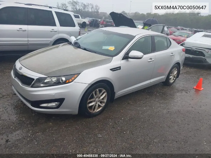 2012 Kia Optima Lx VIN: 5XXGM4A70CG050647 Lot: 40458338