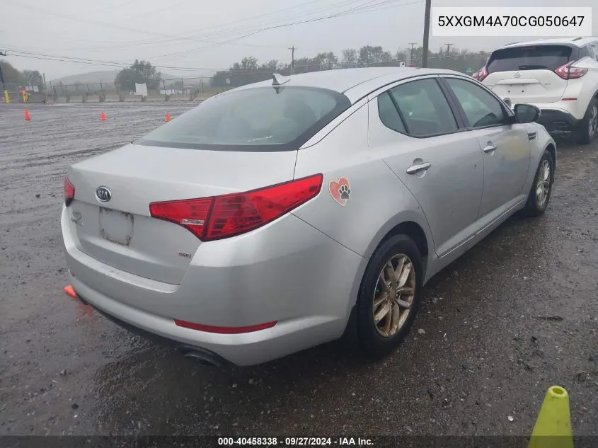 5XXGM4A70CG050647 2012 Kia Optima Lx