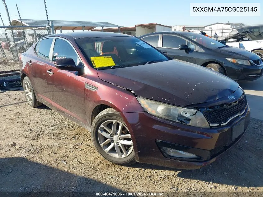 2012 Kia Optima Lx VIN: 5XXGM4A75CG025145 Lot: 40471006