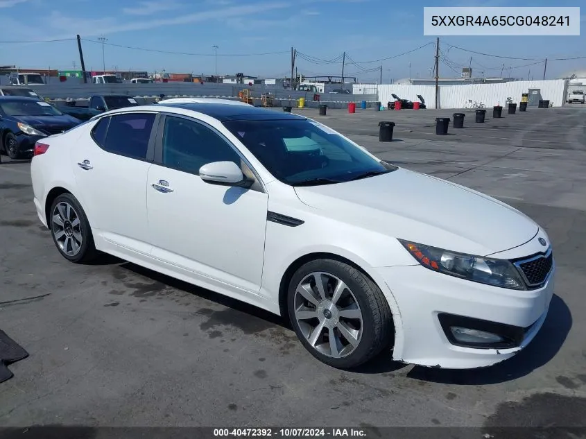 2012 Kia Optima Sx VIN: 5XXGR4A65CG048241 Lot: 40472392