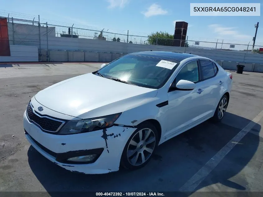 2012 Kia Optima Sx VIN: 5XXGR4A65CG048241 Lot: 40472392