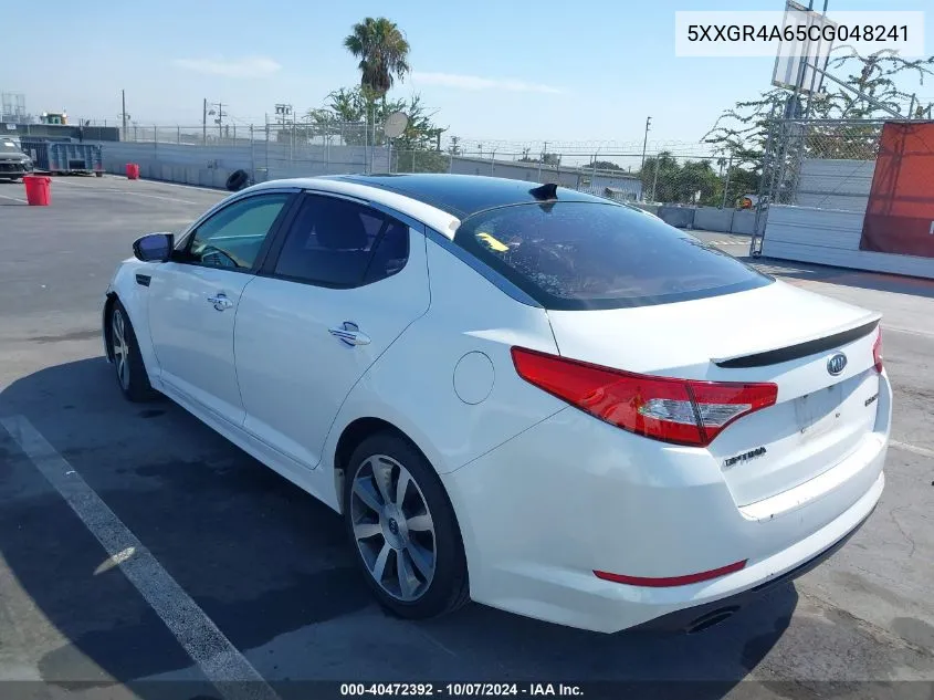 2012 Kia Optima Sx VIN: 5XXGR4A65CG048241 Lot: 40472392