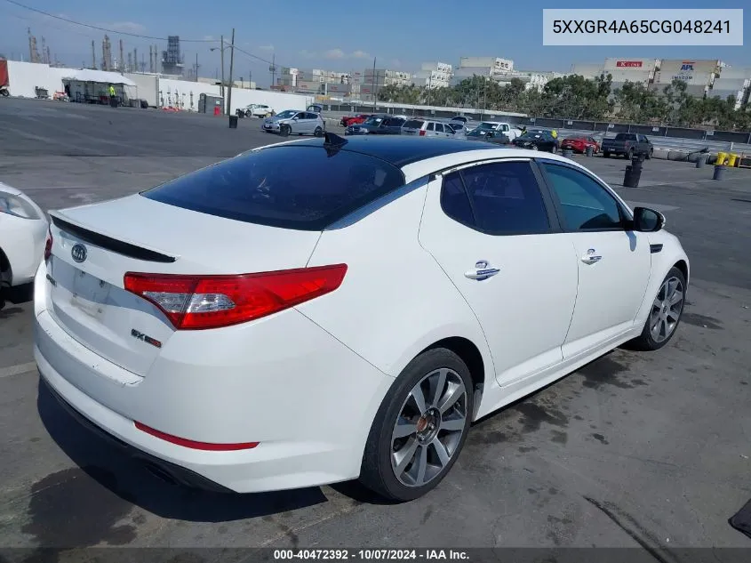 2012 Kia Optima Sx VIN: 5XXGR4A65CG048241 Lot: 40472392