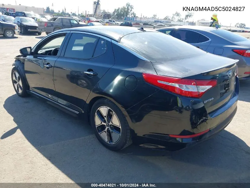 2012 Kia Optima Hybrid Ex VIN: KNAGM4AD5C5024827 Lot: 40474021