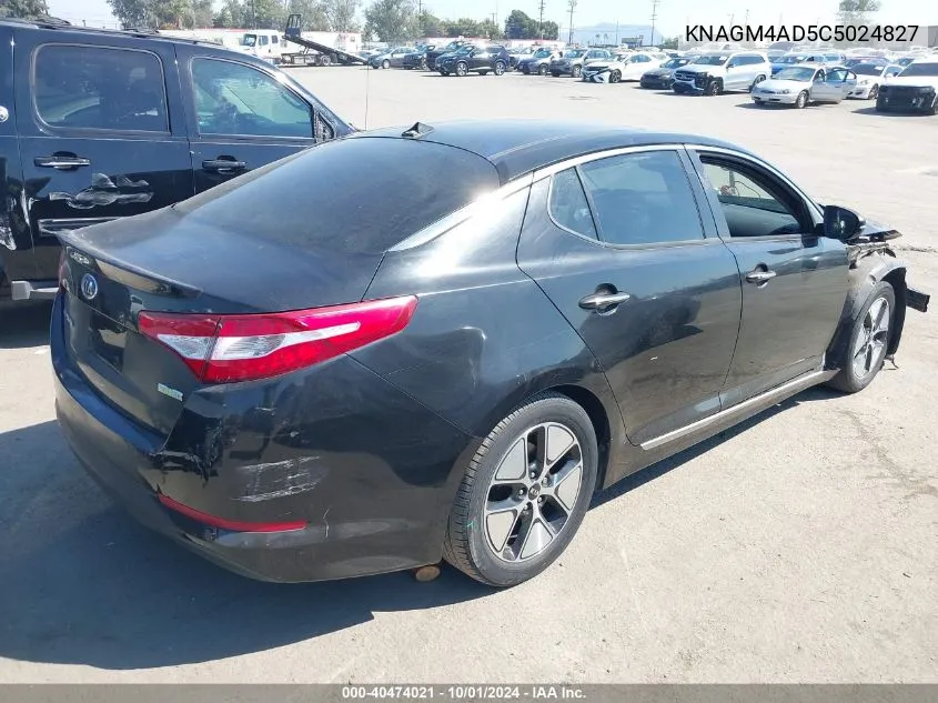 2012 Kia Optima Hybrid Ex VIN: KNAGM4AD5C5024827 Lot: 40474021