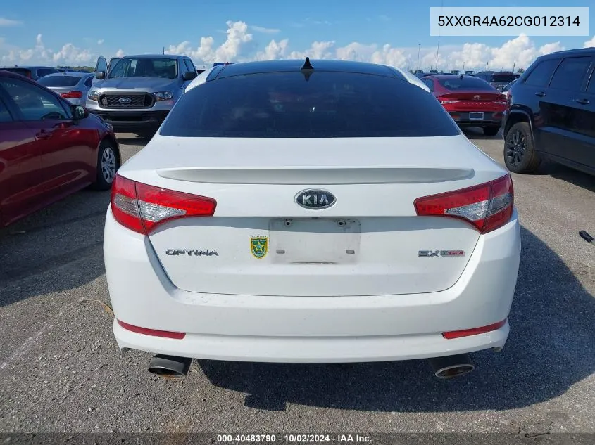 2012 Kia Optima Sx VIN: 5XXGR4A62CG012314 Lot: 40483790