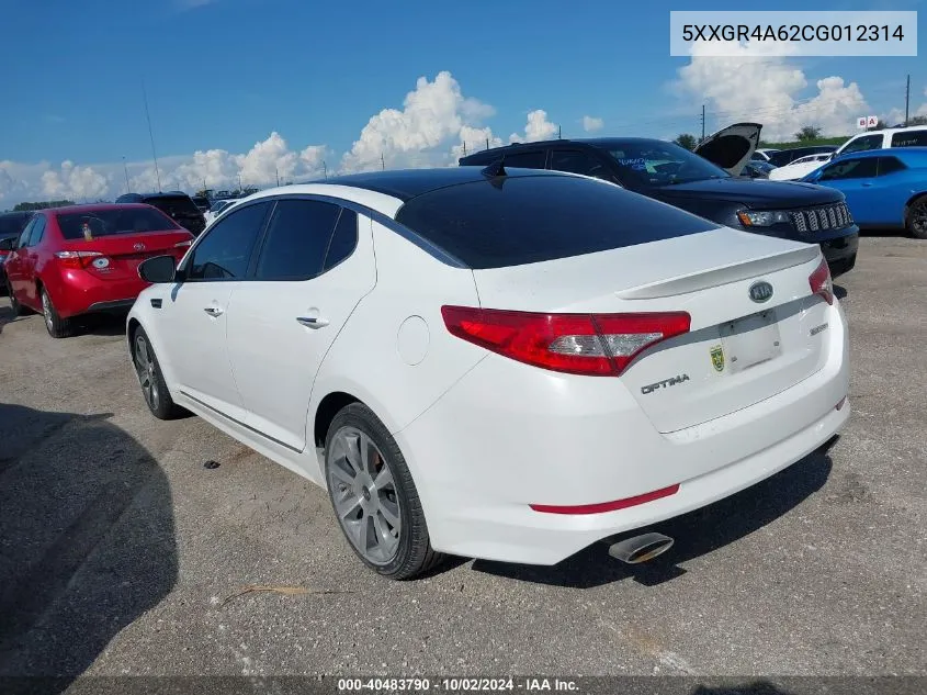 2012 Kia Optima Sx VIN: 5XXGR4A62CG012314 Lot: 40483790