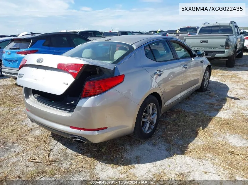 2012 Kia Optima Lx VIN: 5XXGM4A7XCG022435 Lot: 40495781