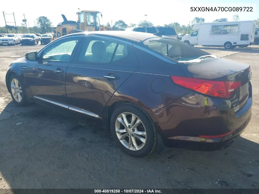 2012 Kia Optima Ex VIN: 5XXGN4A70CG089722 Lot: 40519258