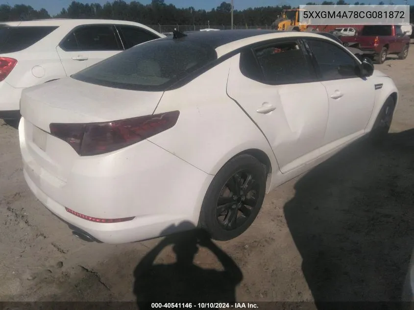 2012 Kia Optima Lx VIN: 5XXGM4A78CG081872 Lot: 40541146