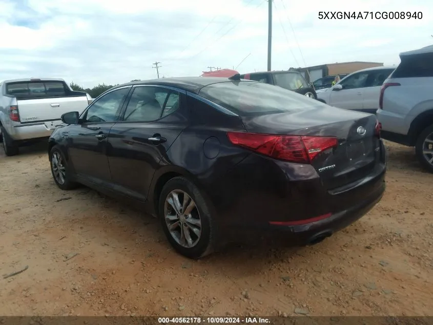 2012 Kia Optima Ex VIN: 5XXGN4A71CG008940 Lot: 40562178