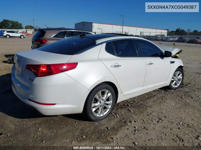 2012 Kia Optima Ex VIN: 5XXGN4A7XCG049387 Lot: 40569025