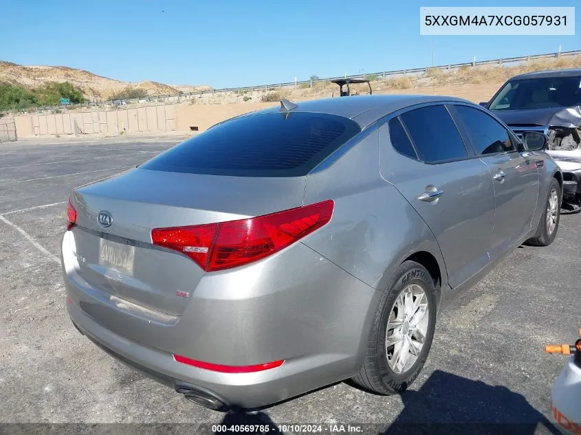 2012 Kia Optima Lx VIN: 5XXGM4A7XCG057931 Lot: 40569785