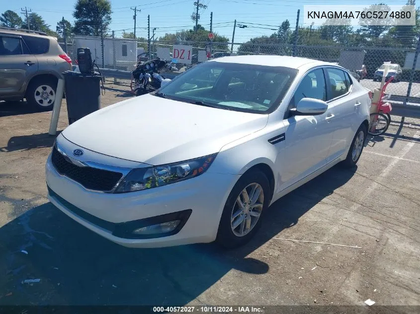 2012 Kia Optima Lx VIN: KNAGM4A76C5274880 Lot: 40572027