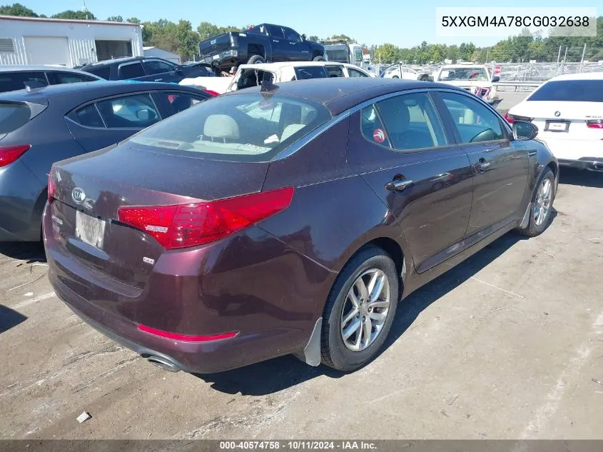 2012 Kia Optima Lx VIN: 5XXGM4A78CG032638 Lot: 40574758