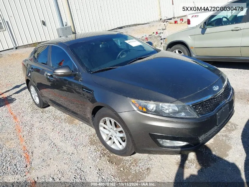 2012 Kia Optima Lx VIN: 5XXGM4A72CG030478 Lot: 40575162