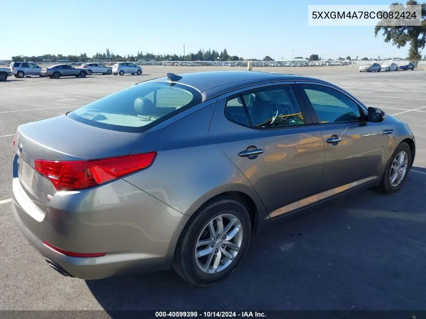 2012 Kia Optima Lx VIN: 5XXGM4A78CG082424 Lot: 40599398