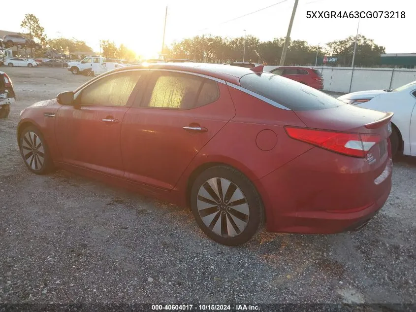 2012 Kia Optima Sx VIN: 5XXGR4A63CG073218 Lot: 40604017