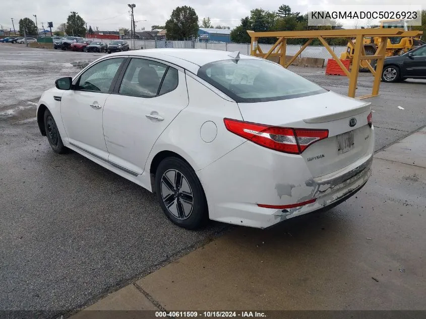 2012 Kia Optima Hybrid Ex VIN: KNAGM4AD0C5026923 Lot: 40611509