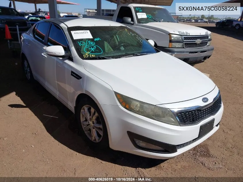 2012 Kia Optima Ex VIN: 5XXGN4A75CG058224 Lot: 40626019