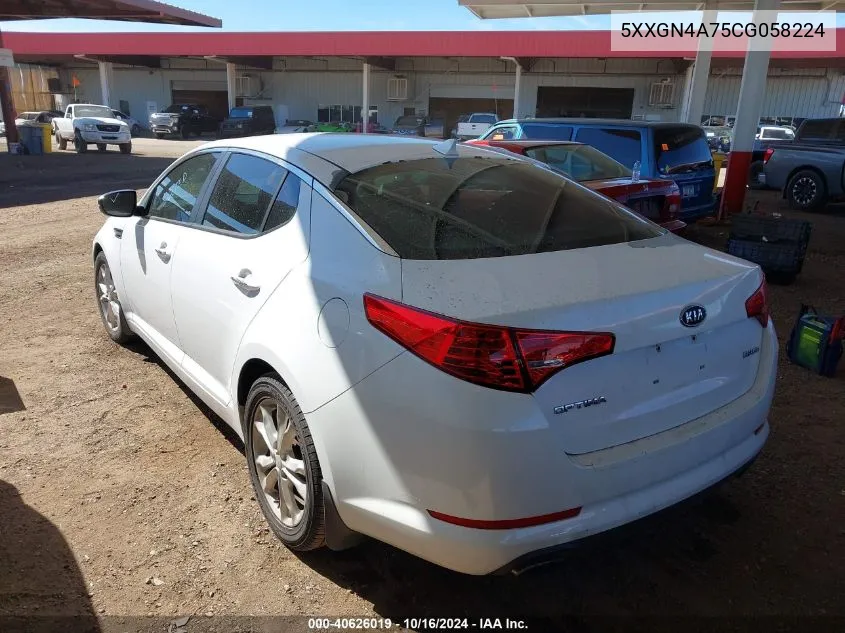 2012 Kia Optima Ex VIN: 5XXGN4A75CG058224 Lot: 40626019