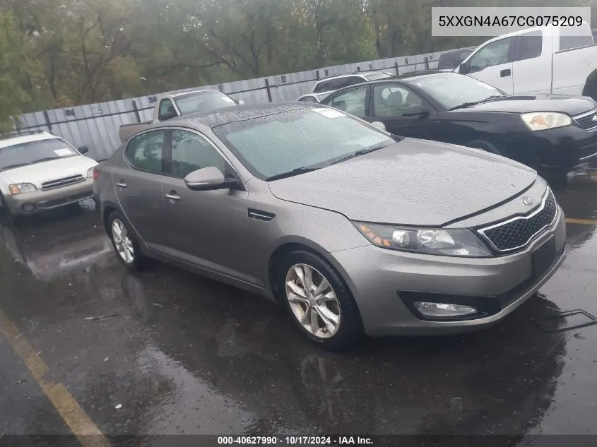 2012 Kia Optima Ex Turbo VIN: 5XXGN4A67CG075209 Lot: 40627990