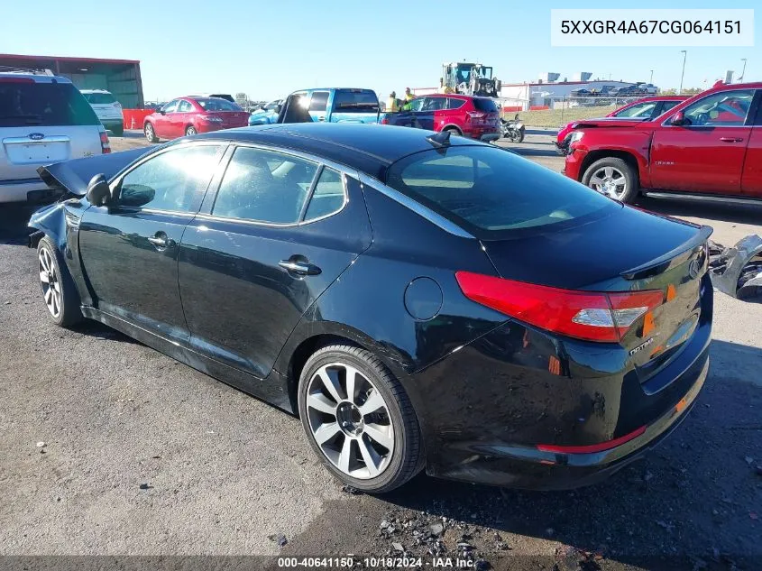 2012 Kia Optima Sx VIN: 5XXGR4A67CG064151 Lot: 40641150