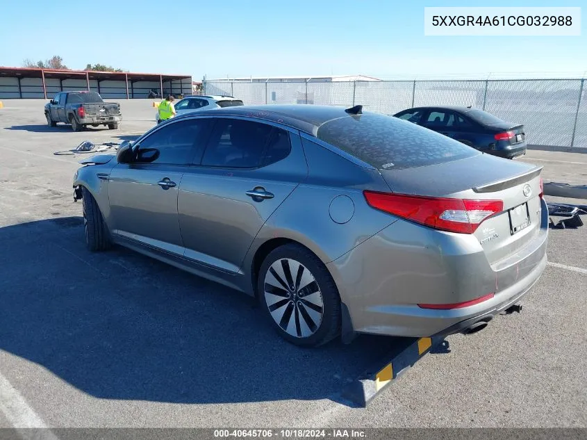 2012 Kia Optima Sx VIN: 5XXGR4A61CG032988 Lot: 40645706