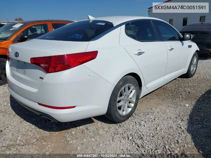 2012 Kia Optima Lx VIN: 5XXGM4A74CG051591 Lot: 40647267