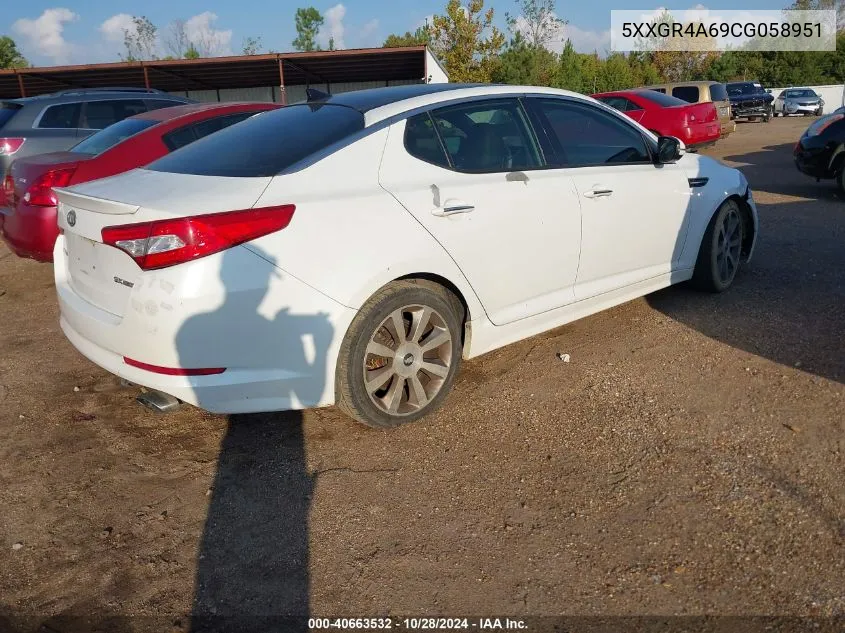 2012 Kia Optima Sx VIN: 5XXGR4A69CG058951 Lot: 40663532