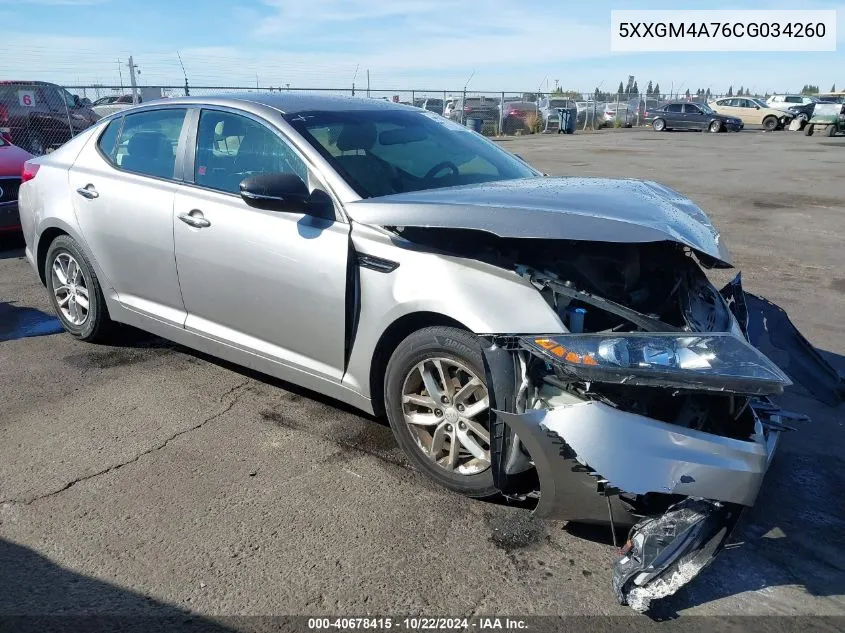 2012 Kia Optima Lx VIN: 5XXGM4A76CG034260 Lot: 40678415