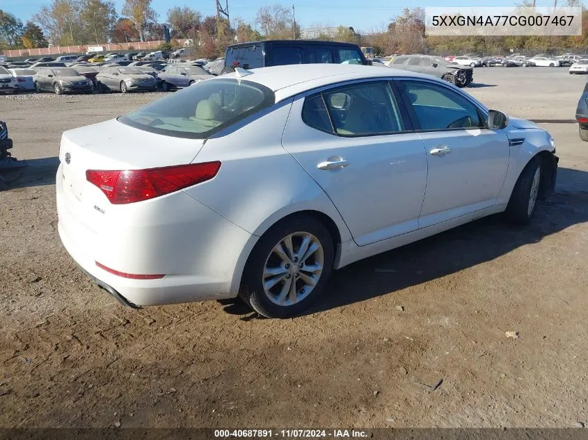 2012 Kia Optima Ex VIN: 5XXGN4A77CG007467 Lot: 40687891