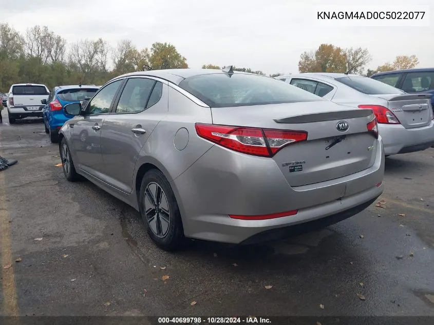 2012 Kia Optima Hybrid Ex VIN: KNAGM4AD0C5022077 Lot: 40699798