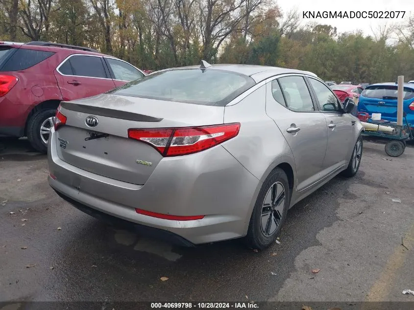 2012 Kia Optima Hybrid Ex VIN: KNAGM4AD0C5022077 Lot: 40699798