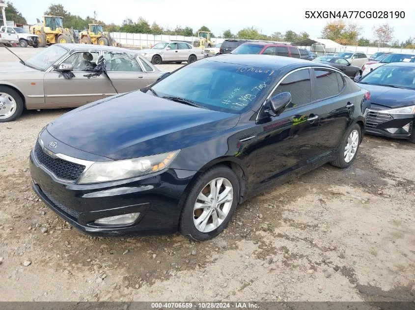 2012 Kia Optima Ex VIN: 5XXGN4A77CG028190 Lot: 40706659