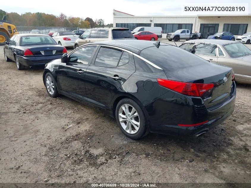 2012 Kia Optima Ex VIN: 5XXGN4A77CG028190 Lot: 40706659